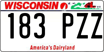 WI license plate 183PZZ