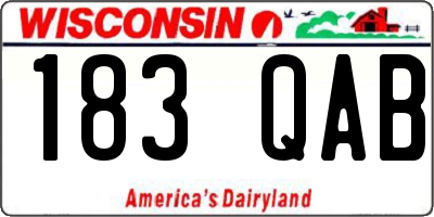 WI license plate 183QAB
