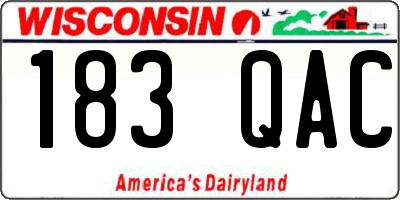 WI license plate 183QAC