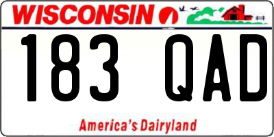 WI license plate 183QAD