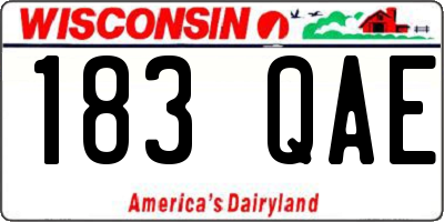 WI license plate 183QAE