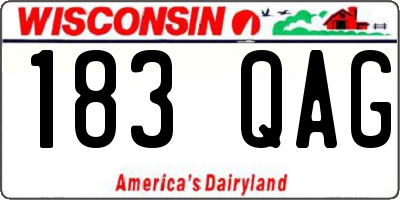 WI license plate 183QAG