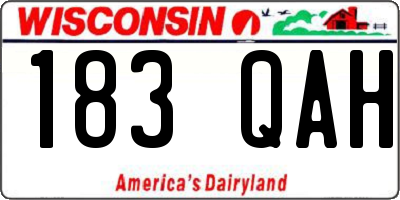 WI license plate 183QAH
