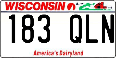 WI license plate 183QLN