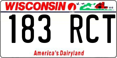 WI license plate 183RCT