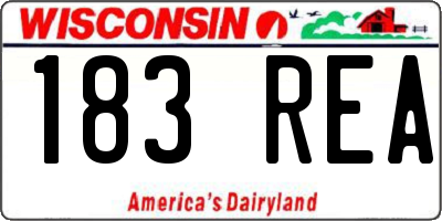 WI license plate 183REA