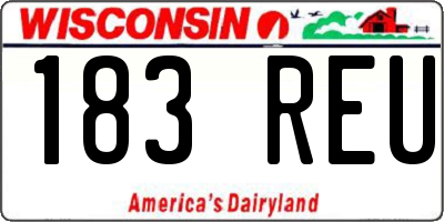 WI license plate 183REU