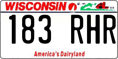 WI license plate 183RHR