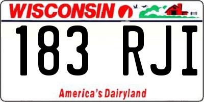 WI license plate 183RJI