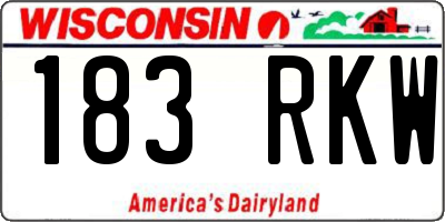 WI license plate 183RKW