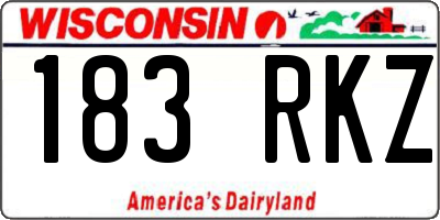 WI license plate 183RKZ