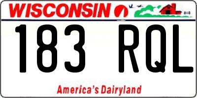 WI license plate 183RQL