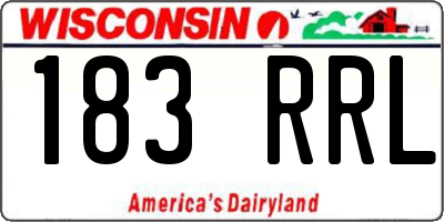 WI license plate 183RRL