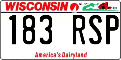 WI license plate 183RSP