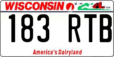 WI license plate 183RTB