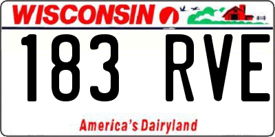 WI license plate 183RVE