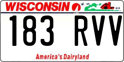 WI license plate 183RVV