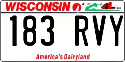 WI license plate 183RVY