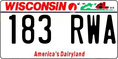 WI license plate 183RWA