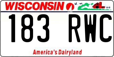 WI license plate 183RWC