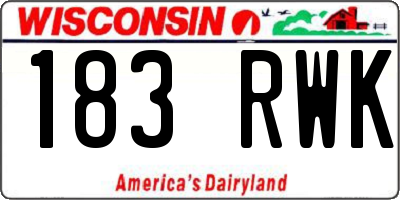 WI license plate 183RWK