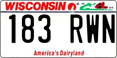 WI license plate 183RWN