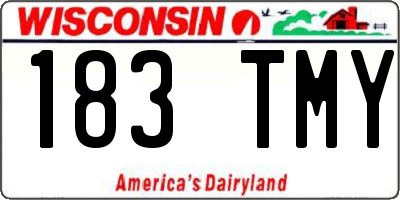 WI license plate 183TMY
