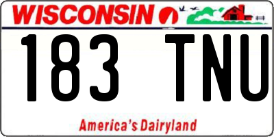 WI license plate 183TNU