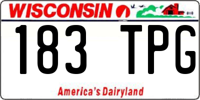 WI license plate 183TPG