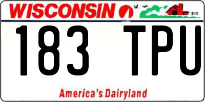 WI license plate 183TPU