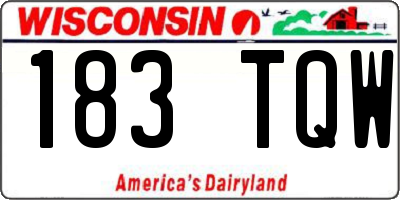 WI license plate 183TQW