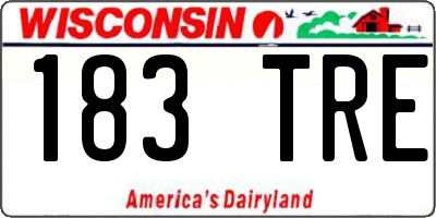 WI license plate 183TRE