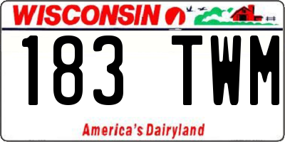 WI license plate 183TWM