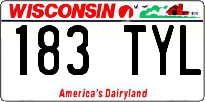 WI license plate 183TYL