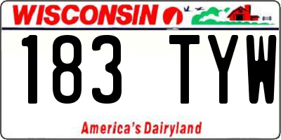 WI license plate 183TYW