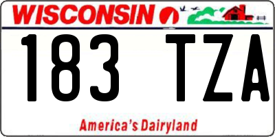 WI license plate 183TZA