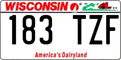 WI license plate 183TZF