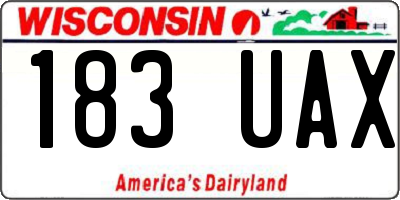 WI license plate 183UAX