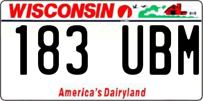 WI license plate 183UBM