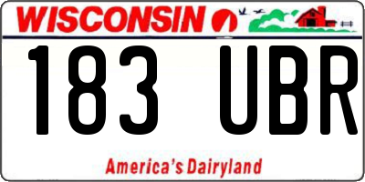 WI license plate 183UBR