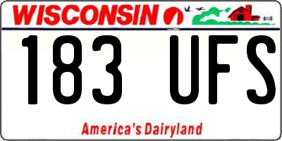 WI license plate 183UFS