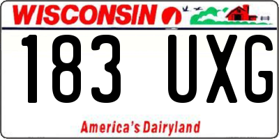 WI license plate 183UXG
