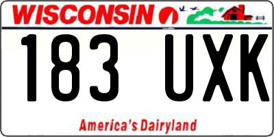 WI license plate 183UXK