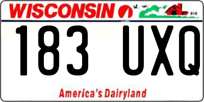 WI license plate 183UXQ
