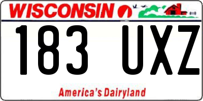 WI license plate 183UXZ