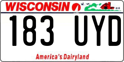 WI license plate 183UYD