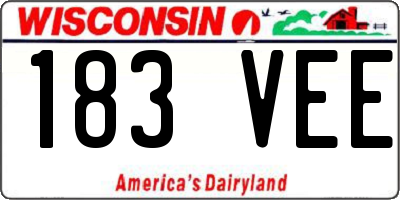 WI license plate 183VEE
