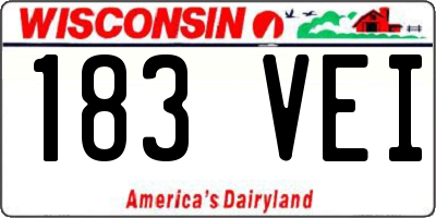 WI license plate 183VEI