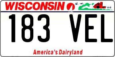 WI license plate 183VEL