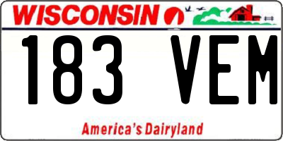 WI license plate 183VEM